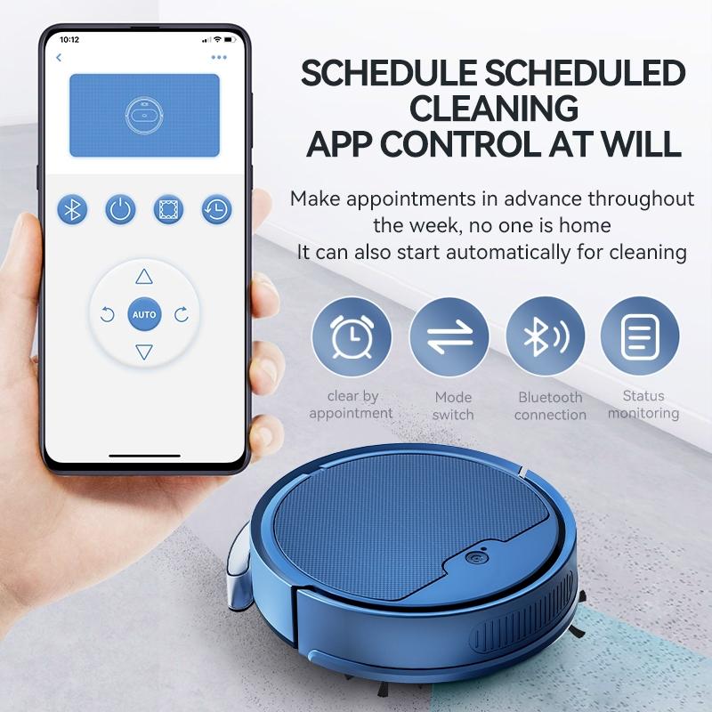 Intelligent Household Sweeping Robot with Path Charging - Max - Blue